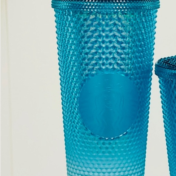 3PSet Starbucks Ombre Blue Studded Cup Tumbler Venti Grande Keychain Aqua Splash - Picture 3 of 13